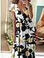 cheap Print Dresses-Women&#039;s Casual Dress Floral Print V Neck Long Dress Maxi Dress Date Vacation Short Sleeve Summer