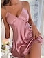 cheap Women&#039;s Nightgowns &amp; Sleepshirts-Women&#039;s Pajamas Nightgown Nightshirt Dress Pure Color Fashion Comfort Sweet Home Daily Bed Satin Breathable Straps Sleeveless Backless Summer Spring Lotus Pink Black