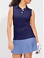 olcso Női golfruházat-Női POLO trikó Fehér Kék Ujjatlan Napvédő Felsők Női golffelszerelések ruhák ruhák, ruházat
