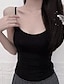 abordables Tops Basiques pour femmes-Réservoir Femme Noir Rose Claire Kaki Couleur unie Coussin Amovible Plein Air du quotidien Mode A Bretelles Taille unique