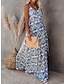 cheap Print Dresses-Women&#039;s Casual Dress Geometric Color Block Backless Split Strap Long Dress Maxi Dress Bohemia Vacation Beach Sleeveless Summer
