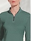 billige Designerkolleksjon-Dame POLO T-skjorte Grønn Langermet Solbeskyttelse Topper Ruter Høst Vinter Dame golfantrekk Klær Antrekk Bruk klær