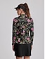 olcso Tervező kollekció-Női POLO trikó Fekete Hosszú ujj Napvédő Felsők Virágos Ősz Tél Női golffelszerelések ruhák ruhák, ruházat