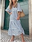cheap Print Dresses-Women&#039;s Casual Dress Floral Geometric Print Crew Neck Long Dress Maxi Dress Bohemia Vacation 3/4 Length Sleeve Summer