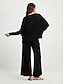 abordables Women&#039;s Sets-conjunto de pantalones sueltos con cuello redondo liso