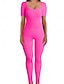 voordelige Catsuits-Dames Kattenpak Effen Kleur Bodycon Dagelijks Weekend Bodycon  Korte mouw Zwart Wit blauw S M L Lente