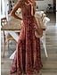olcso Mintás ruhák-Női hétköznapi ruha Virágos Nyitott hátú Nyomtatott Pántos Hosszú ruha Maxi ruha Csehország Etno Vakáció Ujjatlan Nyár