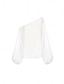 billige Women&#039;s Sets-satinprintede pufærmer kolde skulder culottesæt