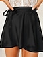 cheap Mini Skirt-Women&#039;s Skirt A Line Mini High Waist Skirts Bow Solid Colored Daily Holiday Summer Satin Polyester Fashion Casual Wine Black-White Black Pink