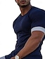 billige Casual T-shirts til mænd-Herre T-shirt T-Shirts Tee Top Farveblok Rund hals Gade Ferierejse Kortærmet Sexet Tøj Mode Designer Basale