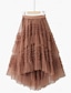 cheap Maxi Skirts-Women&#039;s Skirt A Line Swing Maxi High Waist Skirts Asymmetric Hem Solid Colored Date Vacation Summer Polyester Elegant Fashion Apricot Black Pink Purple