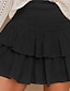 Χαμηλού Κόστους Μίνι φούστα-Γυναικεία Φούστα Γραμμή Α Μίνι Ψηλή Μέση Φούστες Πολυεπίπεδο Μονόχρωμο Δρόμος Καθημερινά Καλοκαίρι Ρεϊγιόν Μοντέρνα Καθημερινό Μαύρο Λευκό Ανθισμένο Ροζ Ρουμπίνι