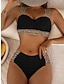 preiswerte Bikini-Sets-Damen Badeanzug Bikinis 2 Stück Normal Bademode 2 teilig Print Leopard Strandbekleidung Urlaub Badeanzüge