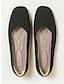 זול נעלי קז&amp;#39;ואל לנשים-בגדי ריקוד נשים שטוחות מידות גדולות נעלי Flyknit נעליים רכות בָּחוּץ עבודה יומי פסים שטוח בוהן מרובעת קלסי יום יומי נוחות הליכה סריגה לואפר שחור / בז &#039; שחור בז&#039;