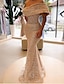 preiswerte Abendkleider-Trompete / Meerjungfrau Abendkleider Elegant Kleid Formal Boden-Länge Ärmellos Schulterfrei Pailletten mit Paillette 2024