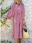 Χαμηλού Κόστους Print Φορέματα-Γυναικεία Καθημερινό φόρεμα Φλοράλ Γεωμετρικό Στάμπα Στρογγυλή Ψηλή Λαιμόκοψη Μακρύ Φόρεμα Μάξι Φόρεμα Βοημία Διακοπές 3/4 Μήκος Μανικιού Καλοκαίρι