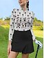 cheap Women&#039;s Golf Clothing-Women&#039;s Golf Polo Shirt White Long Sleeve Sun Protection Top Coconut Tree Fall Winter Ladies Golf Attire Clothes Outfits Wear Apparel