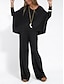 זול Women&#039;s Sets-סט מכנסיים רפויים עם צווארון עגול