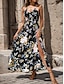 cheap Print Dresses-Women&#039;s Casual Dress A Line Dress Slip Dress Floral Backless Print Strap Long Dress Maxi Dress Vacation Beach Sleeveless Summer