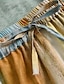 cheap Cotton Linen Skirts-Women&#039;s Skirt A Line Midi Skirts Pocket Drawstring Rainbow Stripes Casual Daily Weekend Summer Linen Vintage Casual Orange