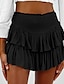 cheap Mini Skirt-Women&#039;s Skirt A Line Mini High Waist Skirts Layered Solid Colored Street Daily Summer Rayon Fashion Casual Black White Pink Red