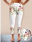voordelige grafische broeken-Dames Leggings Polyester Afdrukken Hoge snede Hoge taille Enkellengte Wit Lente
