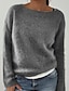 cheap Sweaters-Women&#039;s Sweater Pullover Knitted Solid Color Basic Casual Long Sleeve Regular Fit Sweater Cardigans Boat Neck Spring Summer Green Blue Black / Holiday / Going out