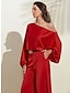 preiswerte Women&#039;s Sets-Solider Culotte-Anzug mit Puffärmeln und kalter Schulter