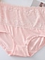 abordables Panties-Mujer Slip 1 PC Ropa interior Moda Sencillo Sensual Encaje Agujero Flor Poliéster Alta cintura Sexy Negro Morado Rosa M L XL