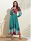 abordables robe décontractée imprimée-robe longue en satin à imprimé animal (ceinture incluse)