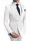 levne Obleky-černé bílé pánské svatební obleky 2dílné a větší jednobarevné standardní fit dvouřadé šestiknoflíčky 2024