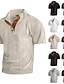 preiswerte Lässige T-Shirts für Herren-Herren Cord Hemd Henley Shirt T-Shirt Glatt Henley Strasse Urlaub Kurze Ärmel Bekleidung Vintage Designer Basic