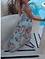 voordelige Jurken met print-Dames Chiffon Casual jurk A lijn jurk Bloemig Splitsen Afdrukken V-hals Lange jurk maxi-jurk Hawaii Boho Vakantie Mouwloos Zomer