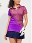 ieftine Colecția de designer-Pentru femei Tricou POLO Violet Roz Albastru Manșon scurt Protecție Solară Topuri Gradient de culoare Vestimenta Golf Doamnelor Haine Ținute Poartă Îmbrăcăminte