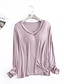 cheap Women&#039;s Sleepwear-Women&#039;s 2 Pcs Loungewear Sets Pajamas Pure Color Simple Comfort Daily Bed Modal Breathable V Wire Long Sleeve T shirt Tee Pant Chest pads Summer Spring Lotus Pink Black