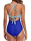 cheap One-piece swimsuits-Women&#039;s Normal Swimwear One Piece Swimsuit Cut Out Color Block Beach Wear Holiday Bathing Suits