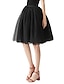 cheap Plain Skirts-Women&#039;s Skirt Swing Tutu Knee-length High Waist Skirts Layered Tulle Solid Colored Party Cocktail Party Summer Polyester Elegant Fashion Black White Champagne Yellow