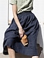 abordables Faldas de lino de algodón-Mujer Falda Línea A Midi Alta cintura Faldas Bolsillo Color sólido Casual Diario Fin de semana Verano Lino Básico Casual Azul Marino Caqui