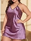 cheap Women&#039;s Nightgowns &amp; Sleepshirts-Women&#039;s Plus Size Pajamas Nightgown Nightshirt Dress Heart Letter Fashion Lovers Comfort Home Daily Bed Satin Breathable Straps Sleeveless Backless Summer Spring Silver Pink