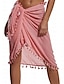 Χαμηλού Κόστους Φούστες σιφόν-Γυναικεία Φούστα Τυλίξτε τη φούστα Μίνι Φούστες Φούντα Μονόχρωμο Διακοπές Παραλία Καλοκαίρι Σιφόν Μοντέρνα Ρούχα παραλίας Καθημερινό Μαύρο Λευκό Ροζ Κόκκινο