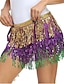 cheap Mini Skirt-Women&#039;s Skirt Sparkly Skirt Mini Skirts Sequins Layered Sparkly Carnival Vacation Summer Polyester Fashion Shiny Black Dark Green Purple Fuchsia