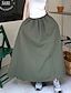 Χαμηλού Κόστους Φούστες από βαμβακερό-Γυναικεία Φούστα Κούνια Μακρύ Ψηλή Μέση Φούστες Τσέπη Μονόχρωμο Καθημερινά Σαββατοκύριακο Καλοκαίρι Βαμβακερά λευκά είδη Βασικό Καθημερινό Μαύρο Πράσινο του τριφυλλιού Γκρίζο