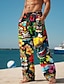 cheap Men&#039;s Printed Casual Pants-Tiki Tropical Aloha Men&#039;s Resort 3D Printed Casual Pants Trousers Elastic Waist Drawstring Loose Fit Straight-Leg Summer Beach Pants S TO 3XL