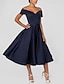 זול שמלות קוקטייל-גזרת A שמלות קוקטייל אלגנטית שמלה רשמי ללבוש למסיבה באורך הקרסול ללא שרוולים לב (סוויטהארט) כיס סאטן עם אסוף 2024
