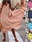Χαμηλού Κόστους σχέδιο βαμβακερά &amp; λινά φορέματα-Γυναικεία Καθημερινό φόρεμα Μακρύ Φόρεμα Μάξι Φόρεμα Λινό Σουρωτά Ημερομηνία Διακοπές Κομψό στυλ street Μάξι Λαιμόκοψη V Κοντομάνικο Κίτρινο Ανθισμένο Ροζ Φούξια Χρώμα