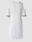 levne obyčejné šaty-Dámské Bílé šaty Mini šaty Vystřižený Krajkový lem Dovolená Rande Šik ven Sexy Do V Krátký rukáv Bílá Barva