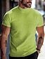 Χαμηλού Κόστους Ανδρικά μπλουζάκια casual-Ανδρικά Μπλουζάκι Μπλουζάκι με ζιβάγκο Πλεκτό μπλουζάκι με ραβδώσεις Μπλουζάκι μπλουζάκι Σκέτο Pit Strip Ζιβάγκο Δρόμος Διακοπές Κοντομάνικο Στενή Εφαρμογή Ρούχα Μοντέρνα Υψηλής Ποιότητας Βασικό