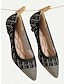 זול נעלי קז&amp;#39;ואל לנשים-בגדי ריקוד נשים משאבות מידות גדולות נעלי Flyknit בָּחוּץ יומי פסים עקב קצר בוהן מחודדת אופנתי קלסי יום יומי הליכה אריגה מעופפת לואפר שחור בז&#039;