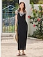 Χαμηλού Κόστους απλά φορέματα-Γυναικεία Μαύρο φόρεμα Καθημερινό φόρεμα Φόρεμα σε γραμμή Α Μακρύ Φόρεμα Μάξι Φόρεμα Δαντέλα αντίθεσης Δαντέλα Καθημερινό Καθημερινά Διακοπές Τιράντες Αμάνικο Καλοκαίρι Άνοιξη Μαύρο Λευκό Φλοράλ Σκέτο