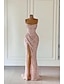 cheap Prom Dresses-Sheath / Column Prom Dresses Elegant Dress Formal Prom Floor Length Sleeveless Strapless Sequined with Glitter Sequin 2024